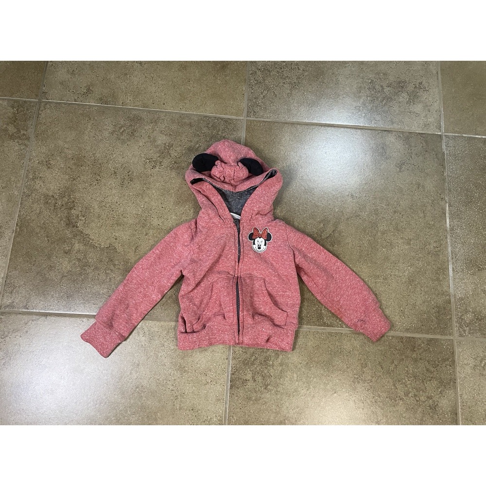 Disney Minnie Mouse Toddler Hoodie Jacket Size 2T Red Full Zip Up